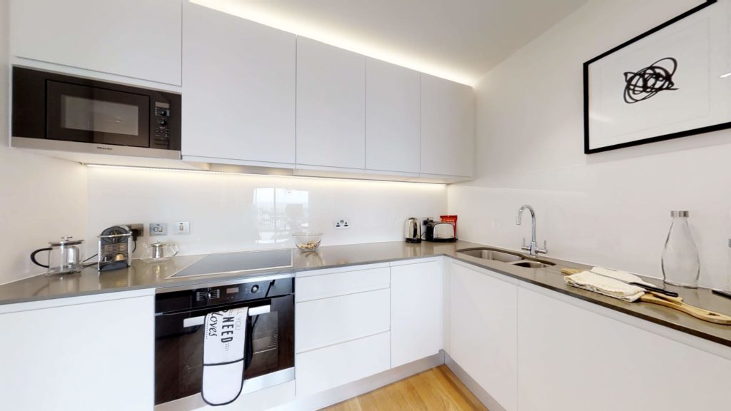 kitchen inside Synergy apartment 