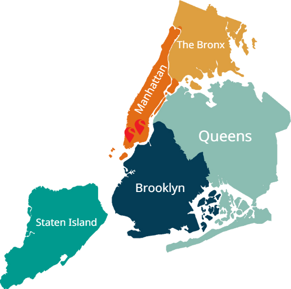 The 5 boroughs of NYC