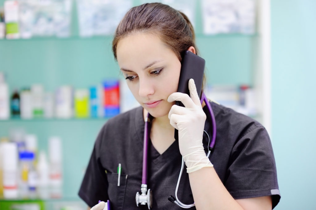 Nurse on the phone