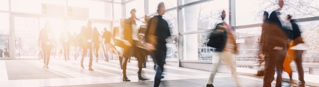 Blurry photo of people walking