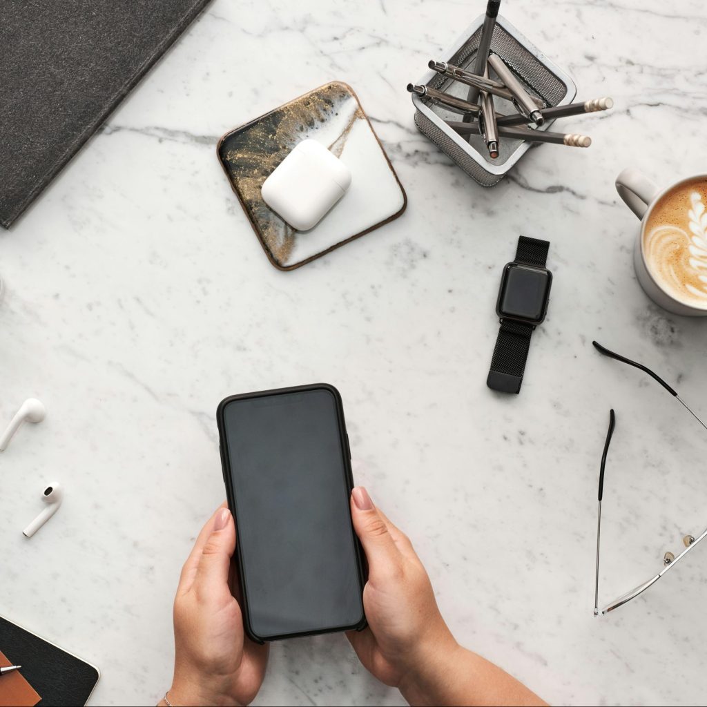 Electronics spread upon a table.