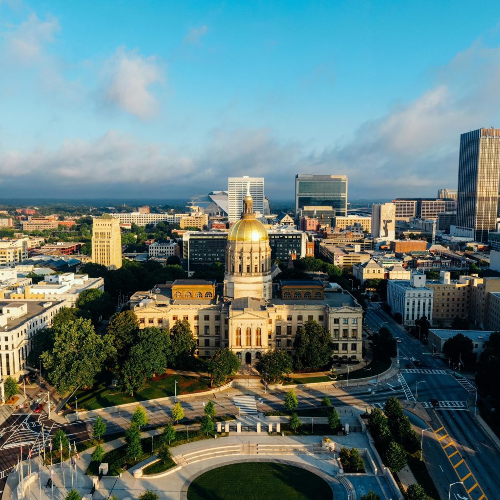 Downtown Atlanta in the summer.