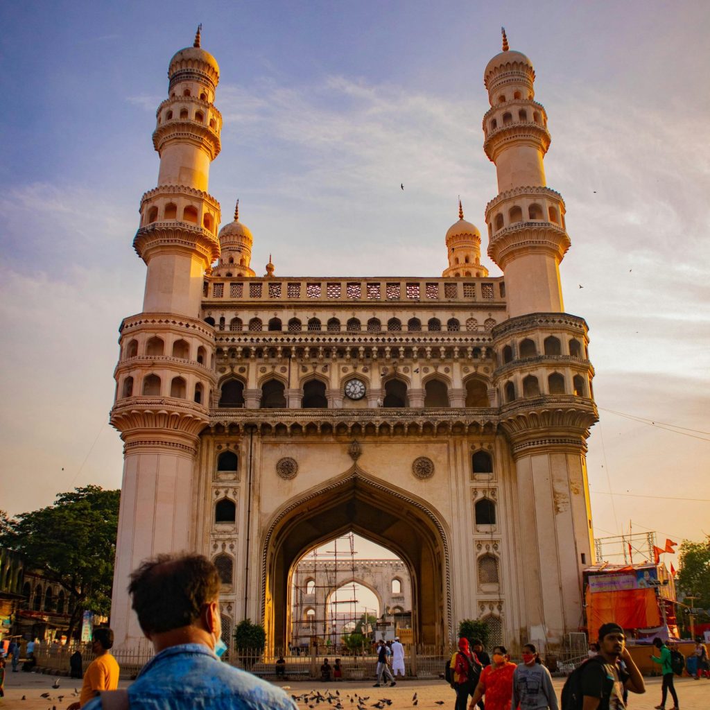 Charminar, Hyderabad during a sunset.