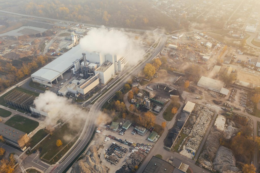 White Smoke Coming Out from A Building.