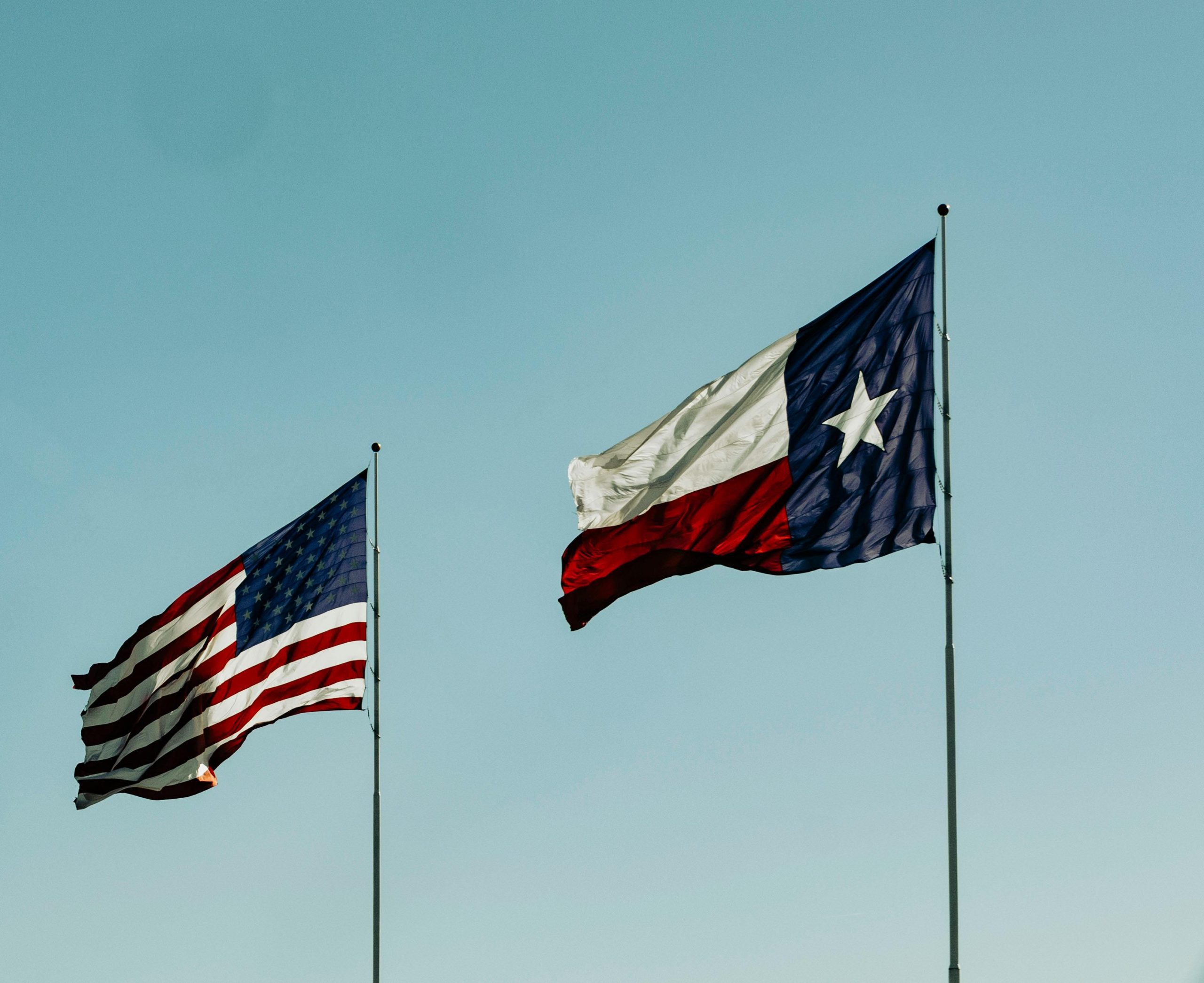 Texas and American flag