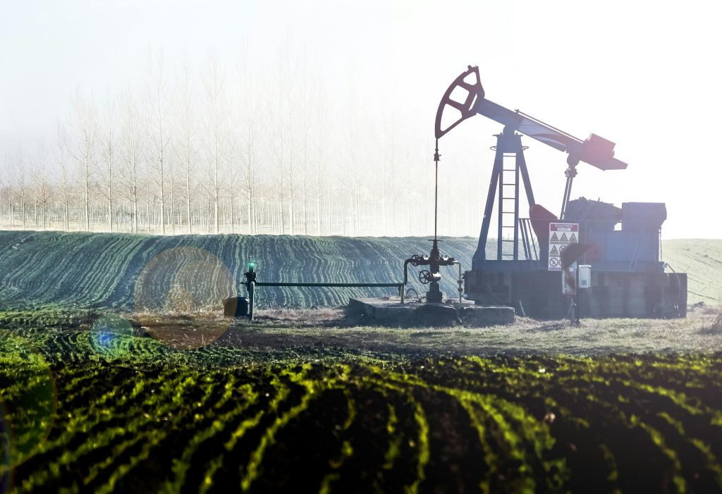 Oil drilling site during the day.