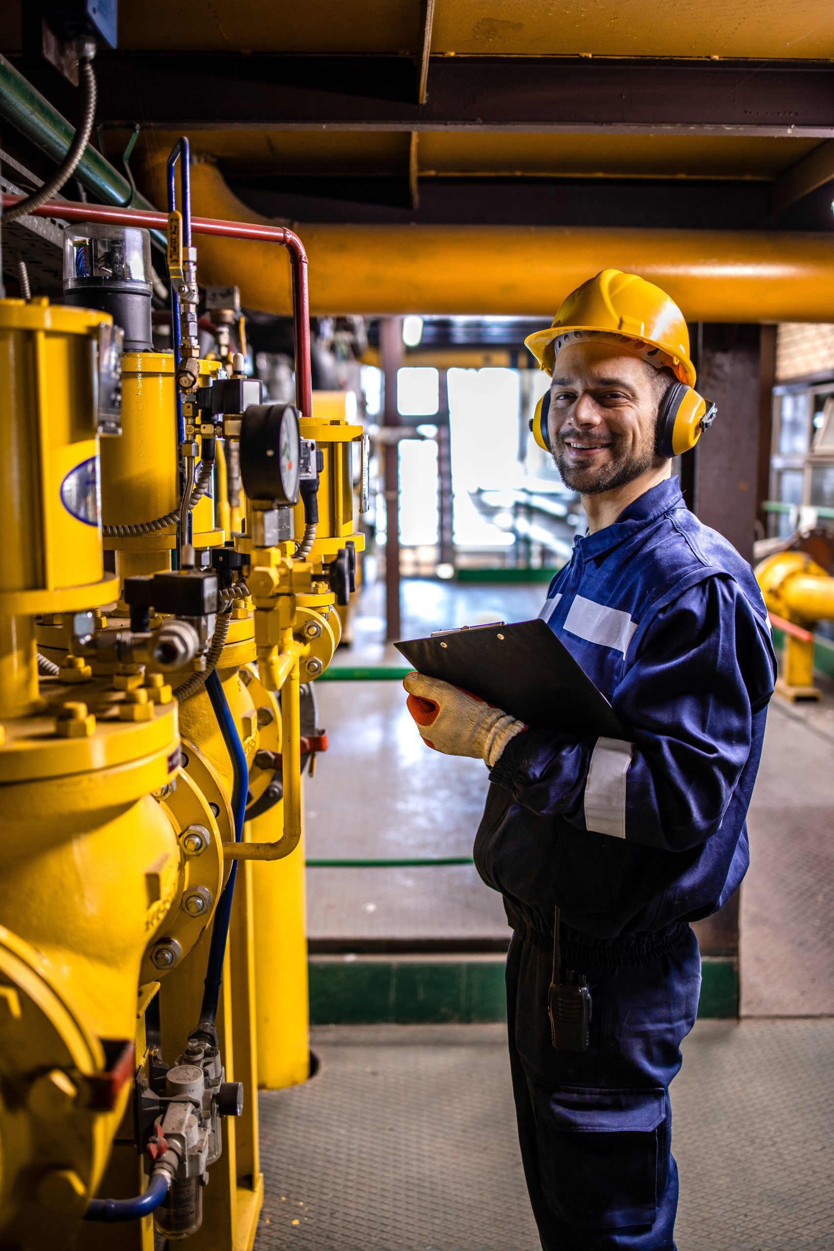 Oil worker in a refinery.