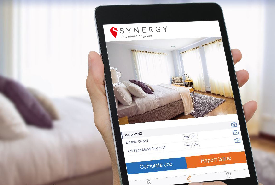 Synergy website on mobile device.