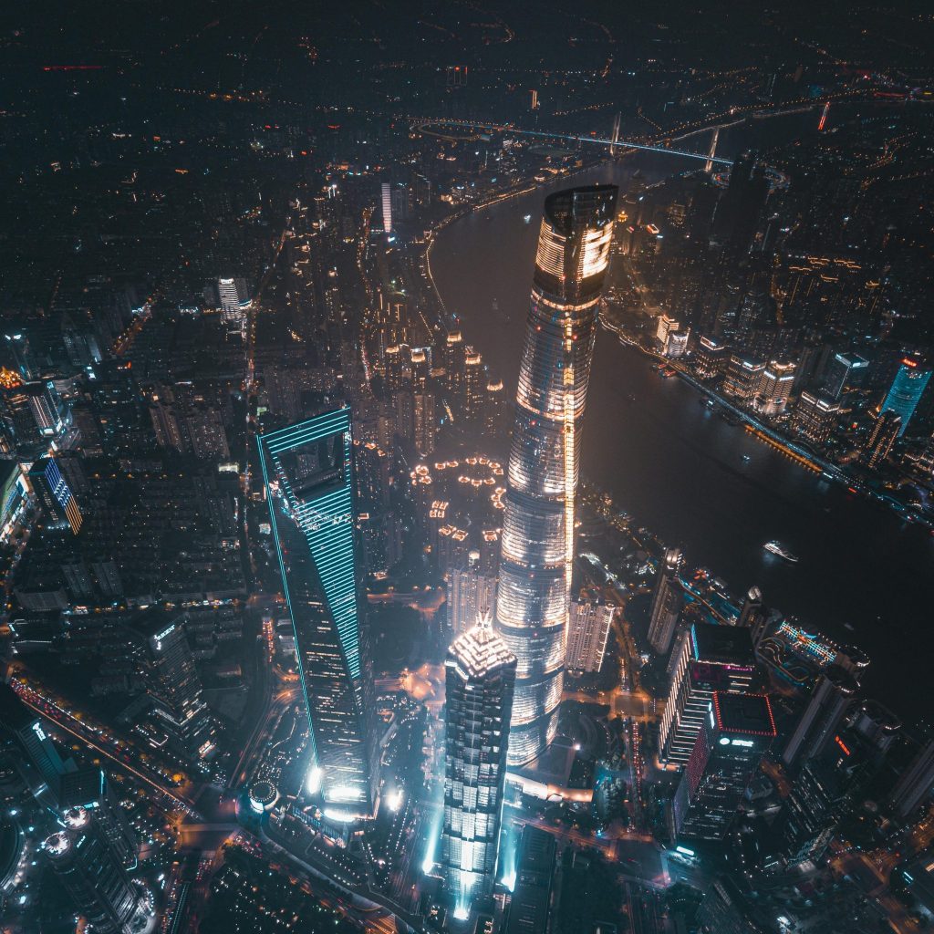 Birds eye view of Shanghai